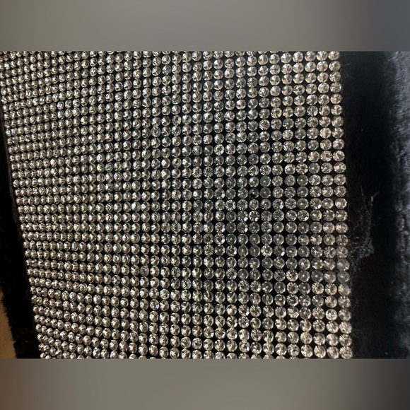 Shoe Dazzle Priya Flat Rhinestone Tall Faux Sherling Boots - Picture 9 of 10